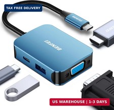 BENFEI USB C HUB 4in1, USB Type-C to HDMI VGA Adapter,USB C to USB Adapter picture