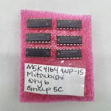 Lot of 6 Vintage Mitsubishi M5K4164ANP-15 64Kx1 150ns DRAM 16-Pin DIP picture