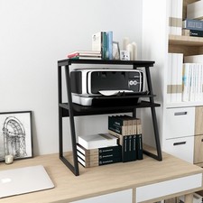 PUNCIA 3 Tier Wood Desktop Printer Stand Black picture