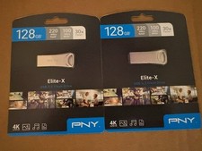 New Sealed PNY 128GB Elite-X USB 3.2 Flash Drive (QTY 2) picture