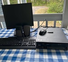VINTAGE IBM NetVista DVD Player With Dell Monitor, IBM keyboard, Mouse, Speakers picture