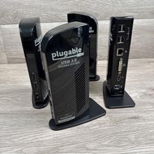 4x Plugable UD-3900 USB 3.0 Dual Display Docking Stations Tested No AC Adapter picture