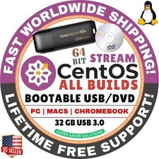 CENTOS STREAM LINUX OS, LIVE / FULL, USB/ DVD, 64BIT CINNAMON, KDE, MATE, XFCE picture