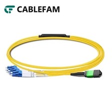 1M MPO APC to 4LC Duplex OS2 8F Type‑B Patch Cable LSZH picture
