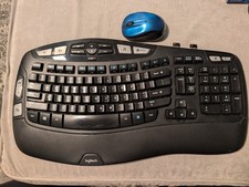 Logitech K350 Wireless Wave Ergonomic Keyboard,  USB Dongle Dirty Needs Cleaning picture