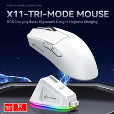 X11 Tri-Mode Gaming Mouse 2.4G BT Wired PAW3311 22K DPI RGB Charger Dock picture