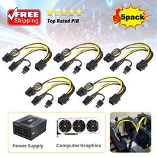 5 Pcs PCIE 6 pin Female to Dual PCI-E 8 pin (6+2) Male GPU Power Cable Splitter picture