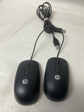 HP 672662-001 USB Wired OPTICAL Mouse -Black  SET OF 2 - TESTED READ picture