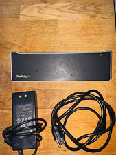 StarTech.com USB-C Docking Station USB 3.0 RJ-45/Audio Black/Silver w/Adapter picture