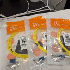 Lot of 3 x Beyondtech Optical Fiber Patch Cable OS1 9/125 Duplex 6.56Ft 2M picture