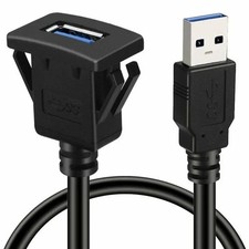 Single Port USB Panel Flush Mount Extension Cable For Car Truck Boat Motor picture