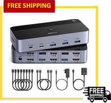 UGREEN 8K@60Hz HDMI KVM Switch 2 Monitors 2 Computers with 4 USB 3.0 Ports picture
