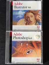 Adobe Photoshop 6.0 and Illustrator 9.0 Macintosh EDU 2000 Vintage W/ Serial # picture