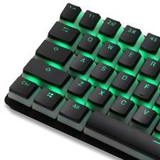 PBT Backlit Pudding Keycap Set Doubleshot Translucent Black Fits 61/87/104 picture