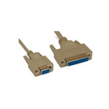 6ft Serial Null Modem Cable DB9 Female to DB25 Female - Beige picture