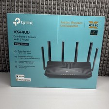 Tp-Link Dual-Band 6-Stream WiFi 6 Router Archer AX4400 Black Factory Sealed NEW picture