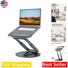 Sturdy Aluminum Laptop Stand 360° Swivel Adjustable Sit-Stand Desk 10-17