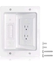 Recessed Outlet Box in Wall Cable Management Kit, Cable Pass Through Wall Pla picture