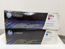 Genuine HP 201A Set Of 2 Cyan, Magenta High Yield Toner Cartridges New Sealed picture