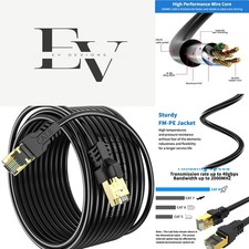 Cat 8 50FT Ethernet Cable - 40Gbps, Indoor/Outdoor, Waterproof & Heat Resistant picture