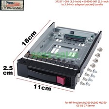 373211-001 Tray 654540-001 Adapter For HP ProLiant DL360 DL380 ML350 G5 G6 G7 picture