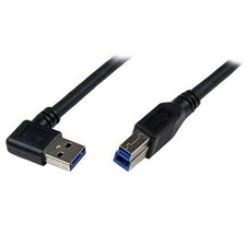 StarTech USB3SAB1MRA 1m Black SuperSpeed USB 3.0 Cable Right Angle A B Male Male picture