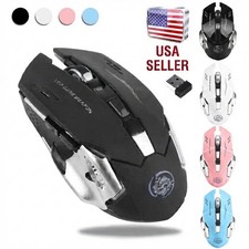 Wireless Gaming Mouse PC Rechargeable LED Light USB Computer Laptop Silent Mice picture