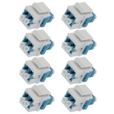 8x LC/UPC Duplex Single Mode Fiber Optical Coupler w/ Keystone Jack Snap-in Blue picture
