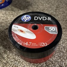 50 HP Blank 16X DVD-R DVDR Logo Branded 4.7GB Media Disc picture