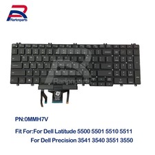 New MMH7V For Dell Latitude 5500 5501 5510 5511 Backlit US Keyboard 0MMH7V US picture