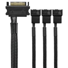 CRJ 15-Pin SATA to 3x 3/4-Pin PC Fan Power Adapter Cable 12