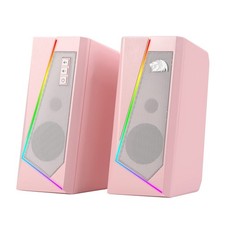 GS520 USB 2.0 Stereo Computer Speakers RGB 3.5mm PC TV Laptop Pink picture