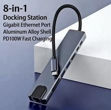 8in1 USB Type C Hub USB3.0 4K HDMI RJ45 SD/TF Dongle Adapter for Macbook Pro Air picture
