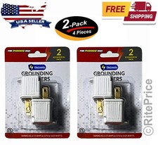 2 Prong to 3 Prong Grounded Outlet Converter Adapter with Polarized Plug - 4 pcs picture