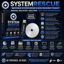 System Rescue | ULTIMATE Recovery Toolset | USB and CD | LIVE Bootable | LATEST picture