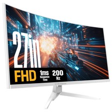 Westinghouse 27 Inch Curved Gaming Monitor, 200Hz, 1ms, 27 Inch, White, White picture