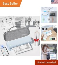 Compact Inkless Travel Printer with Carry Case & Thermal Paper - Print Anywhere picture