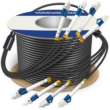 50m 4 Core Industrial TPU LC to LC Outdoor Armored Fiber Cable Single Mode picture