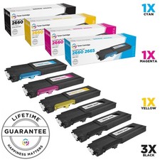 LD 6pk Comp Toner for Dell C2660dn C2665dnf 67H2T 488NH TW3NN VXCWK V4TG6 picture