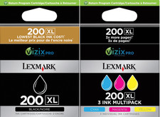New Genuine Lexmark 200XL Black Cyan Magenta Yellow Ink Cartridge Pro 4000c picture