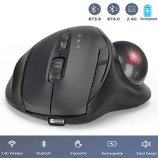 Jomaa Ergonomic Wireless Trackball Mouse - Bluetooth & 2.4G picture
