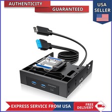 GRAUGEAR 5.25 Inch Front Panel USB Hub with Dual 2.5 Inch SSD HDD Drive Bays picture