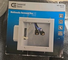 Commercial Electric Cable Pass-Through Wall Plate TV Multimedia Recessed Box picture