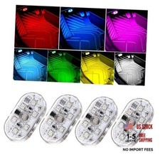 4 PCS Car LED Lights Interior Wireless, Super Bright 7 Colors 4PCS Colorful picture