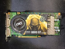 BFG NVidia GeForce 8808 GT OC 512gb Graphics Card w/BFG PCIE Power Adapter picture