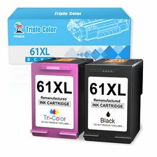 2 Pack Reman 61XL Ink Cartridges Replace for HP Deskjet 3054 3510 3511 3512 3516 picture