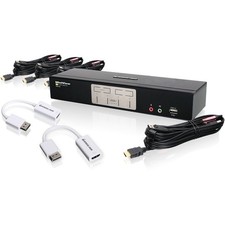 Iogear GCS1794DPKIT 4-Port HDMI KVMP with DisplayPort Adapters Bundle picture