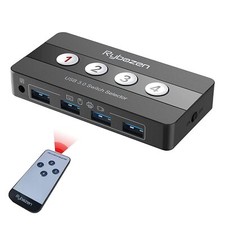 USB 3.0 Switch Selector, 4 Port KVM Switches USB Hub Peripheral KVM Switcher Box picture