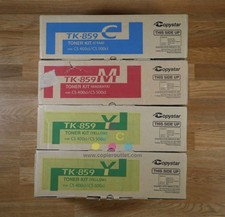 4 OEM Copystar CS400ci/CS500ci TK-859 Cyan/Magenta/(2)Yellow Toner Kit  picture