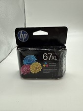 HP 67XL Tri-Color Ink Cartridge Genuine And Sealed Eco. 12/2027 picture